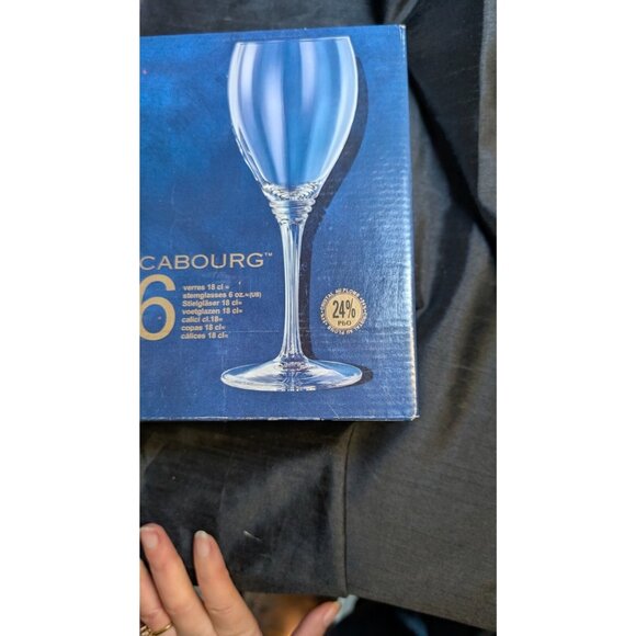 6 vintage Cristal D'arques box of six large red wine glasses 6 ounce - new - Picture 3 of 8